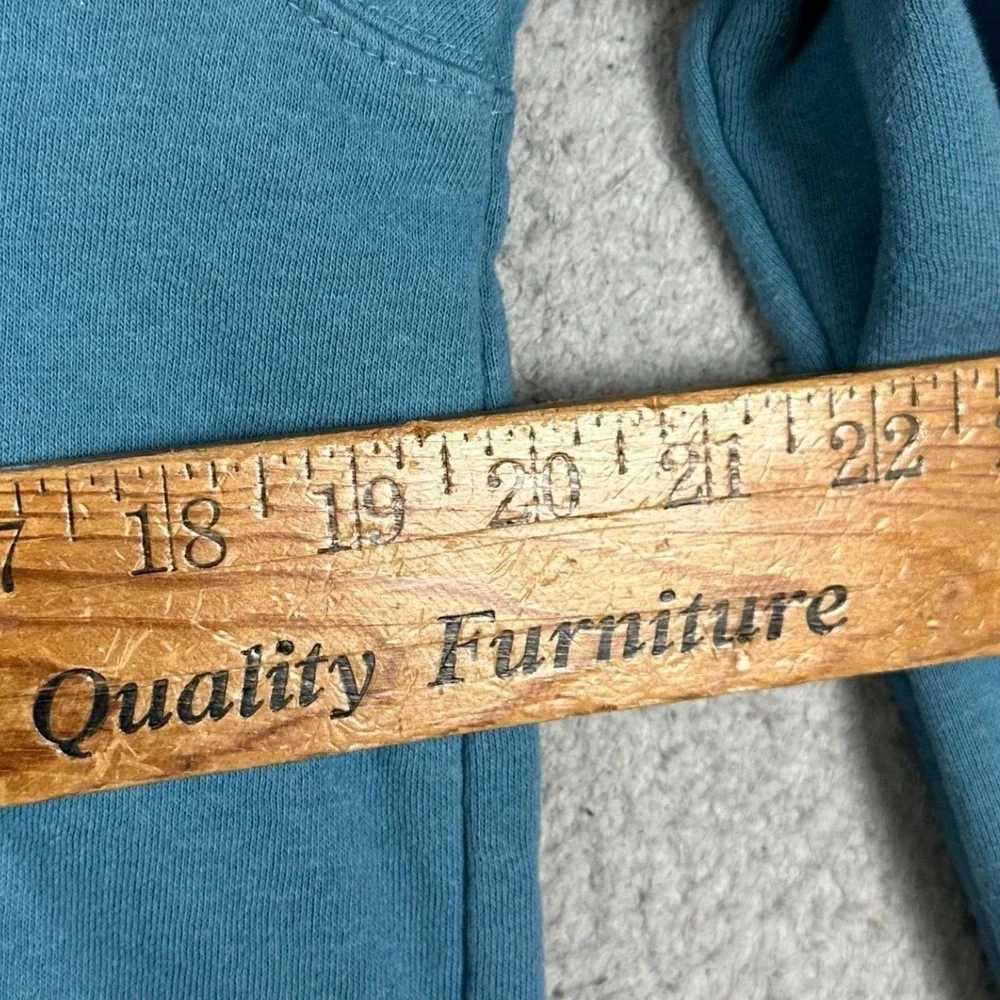 The North Face Hoodie Mens Small Teal blue Half Dome Graphic Pullover Sweatshirt